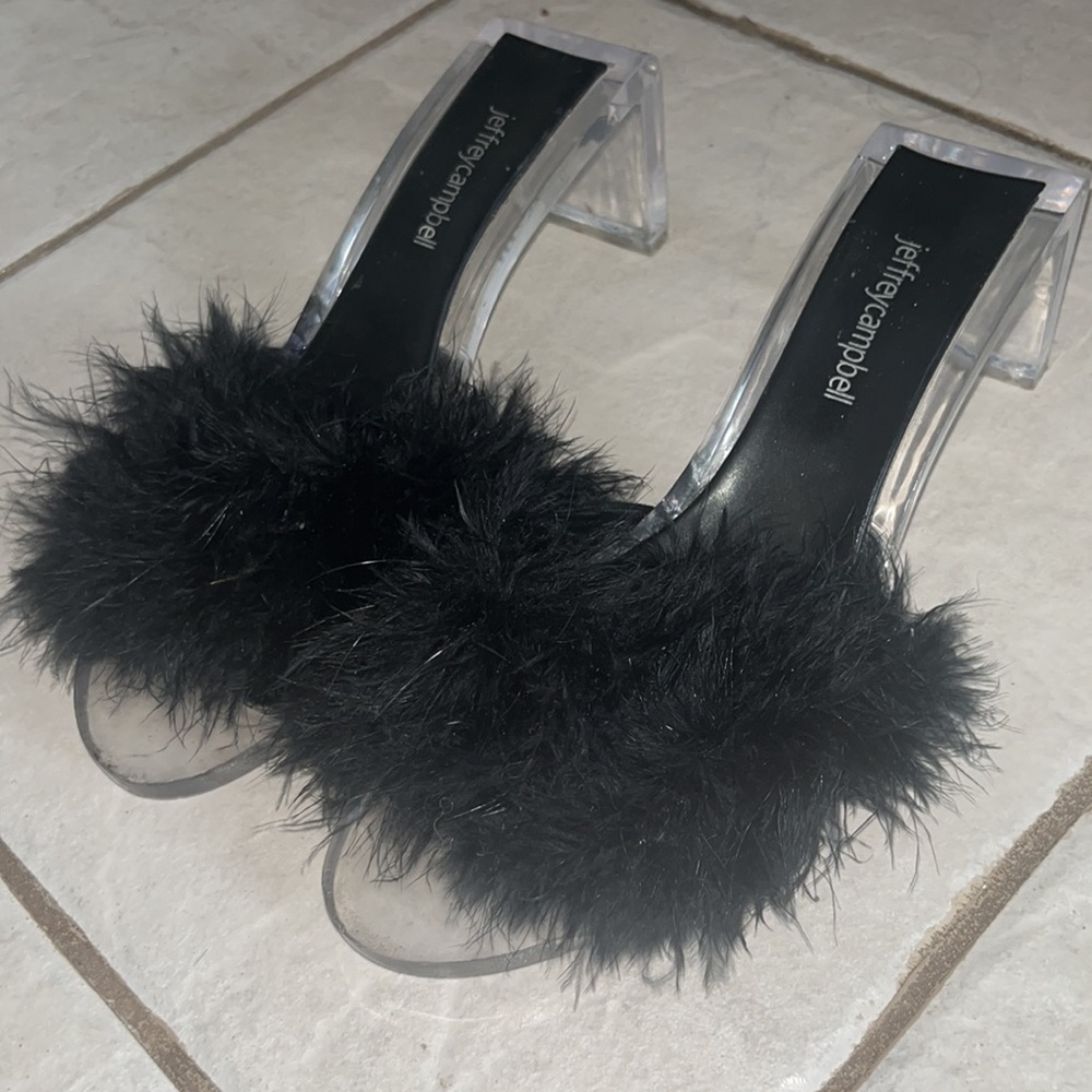 JEFFREY CAMPBELL  feather black  heels